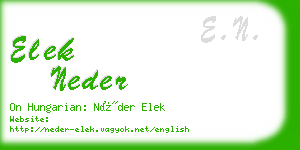 elek neder business card